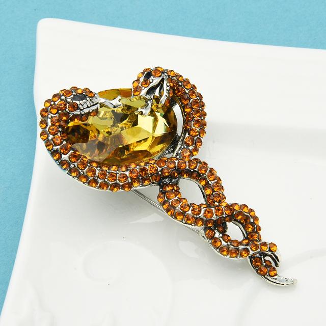 

Зеленый Кристалл Броши Змея Женщины Мужчины Две Змеи Вечеринка Повседневная Брошь Булавки Подарки коричневый