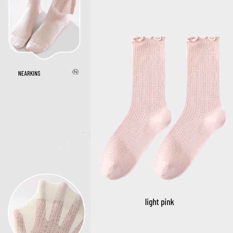 NiQing Women s Summer Thin Lace Mesh Mid-Calf Socks