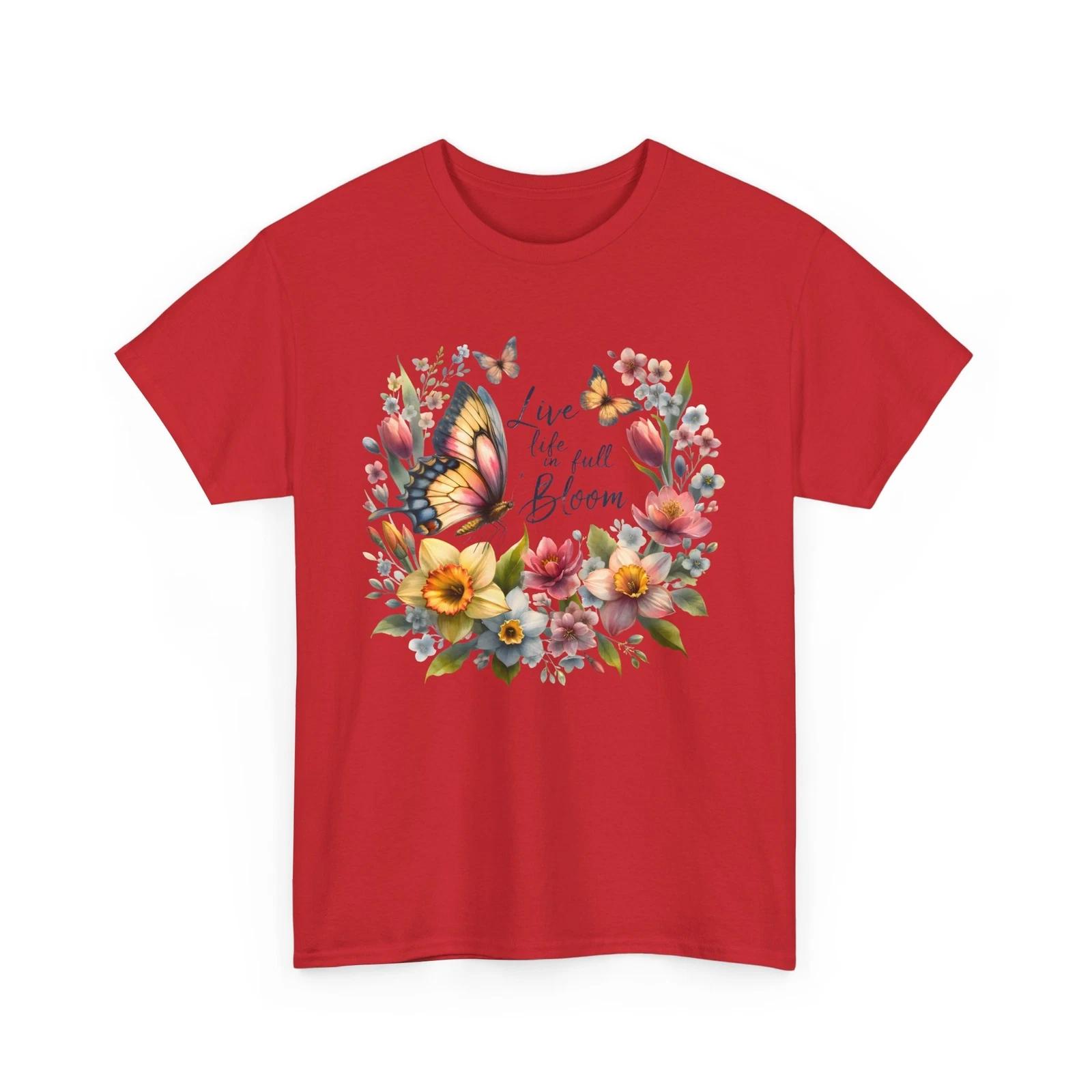 

Spring Awakening T-Shirt | Fresh Flowers & Sunny Days Tee | Butterfly Shirt 3XL