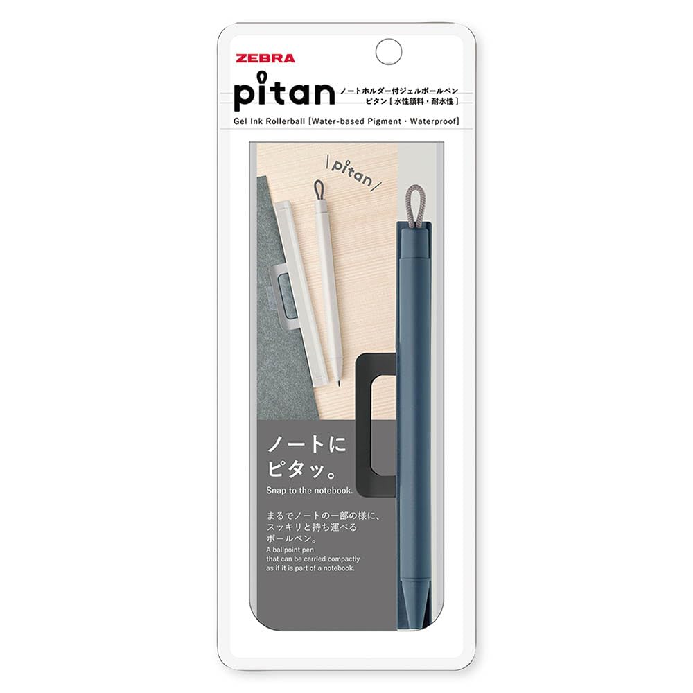 Zebra Pitan Gel Ballpoint Pen with Notebook Blue Gray 0.5mm Holder, P-JJ115-BGR