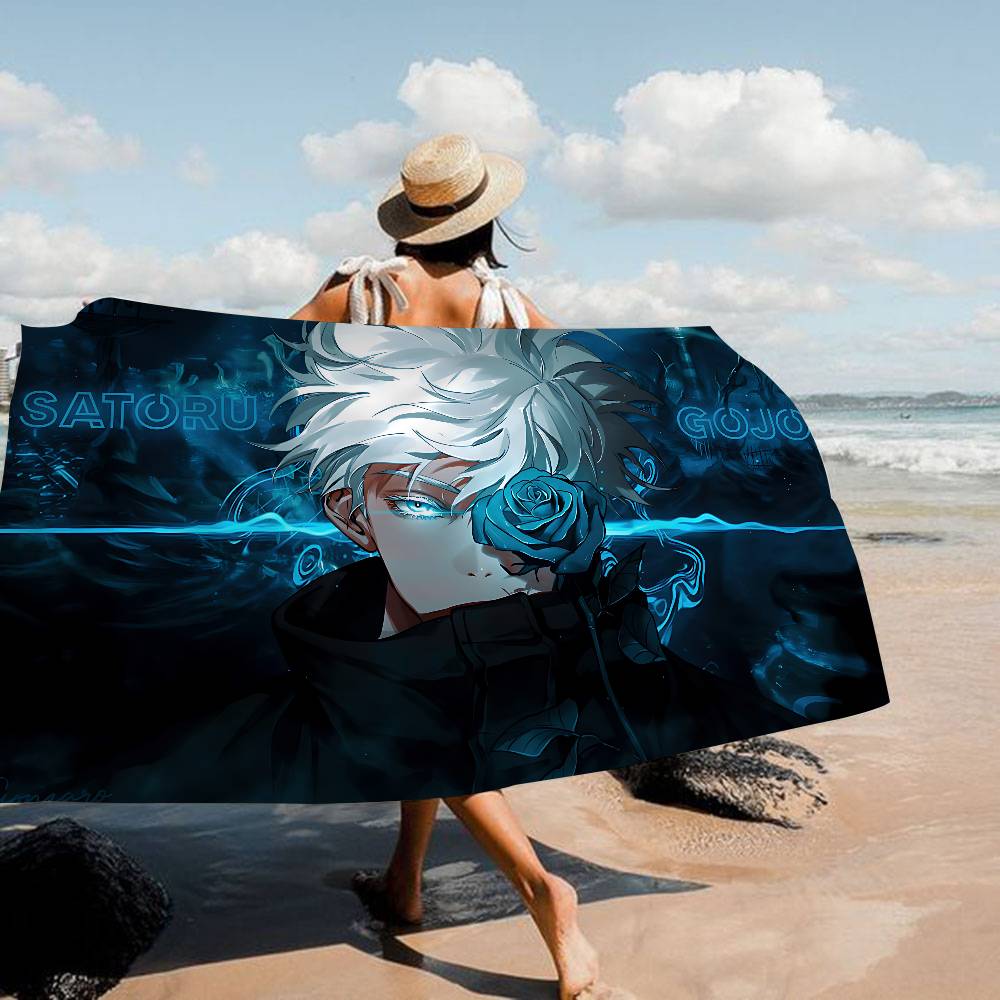 S-Satoru-Gojo Confident-Supernatural Microfiber Blanket Quick Drying Beach Towels Oversized Printing Super Pool Towel Blanket
