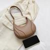 Large Capacity Simple Shoulder Bag Korean Style Ins Square Tote Bag PU Leather Hobo Bag  Streetwear