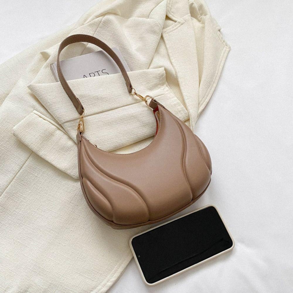 Large Capacity Simple Shoulder Bag Korean Style Ins Square Tote Bag PU Leather Hobo Bag  Streetwear