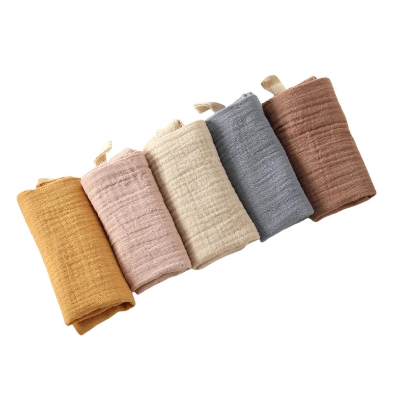 Набор детских слюнявчиков из хлопковой марли, 5 шт. Маленький носовой платок 4-слойное полотенце для лица Детский слюнявчик для очищения рта Слюнявчик