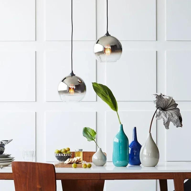 Modern Pendant Led Lights Glass Art Hanging Chandelier Dining Table Bedroom Kitchen Modest Ceiling Lamps for Room Home-appliance
