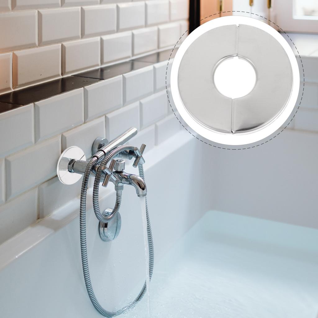 4Pcs Round Escutcheon Plates Stainless Steel Plumbing Cover Plates Decorative Cover for Wall Gas Heating Angle