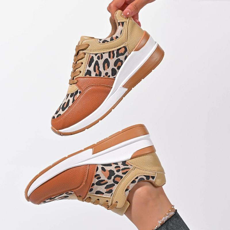 

Леопардовый принт, платформа на танкетке, одинарные туфли, женские, осенние, новая расцветка, повседневные, модные, удобные спортивные туфли 43 коричневый