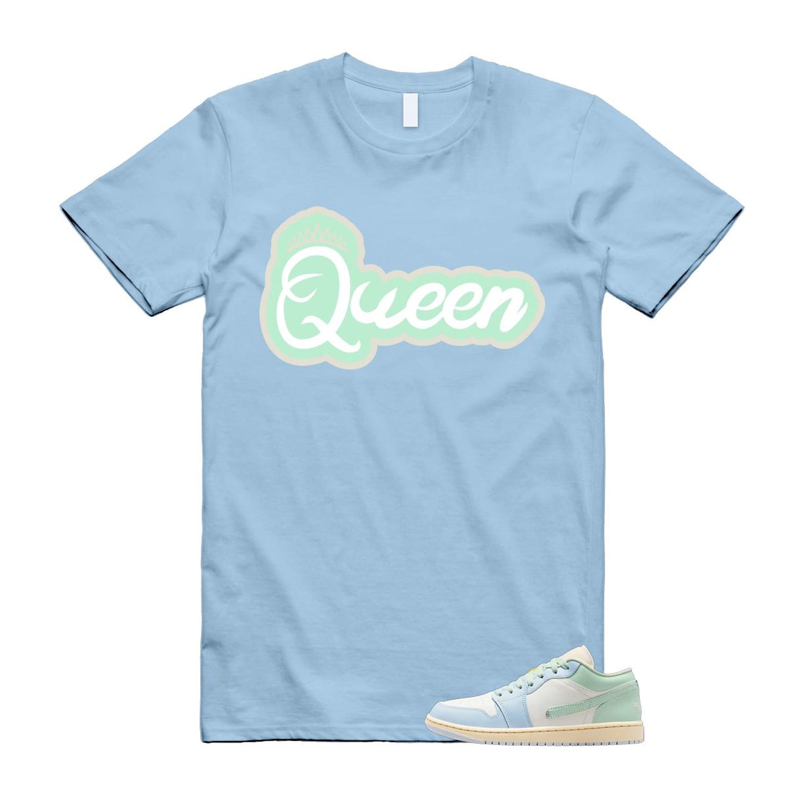1 Sail Jade Aura Muslin White Ice Blue Mint T Shirt Match QUEEN2 XL