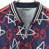 GUCCI 16AW Italian rayon blend Ghost all-over print Bomber Jacket 50 Navy Men's Used