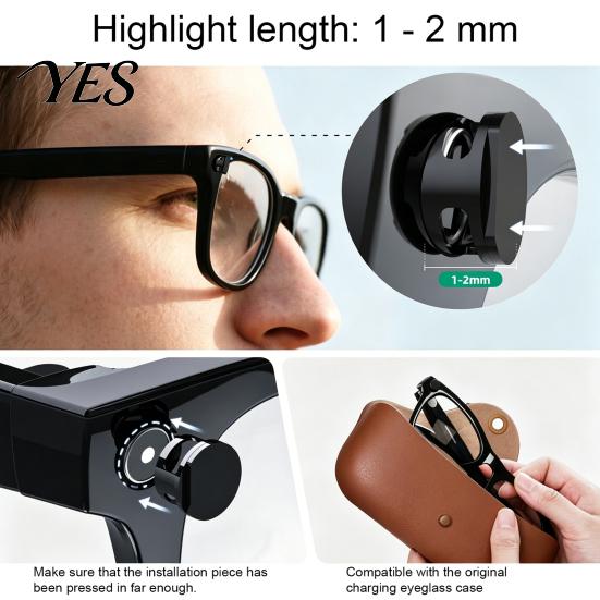 Camera Privacy Cover for Meta Smart Glasses, Signal Friendly Light Dimmable Glasses Shield Sticker with Snap And Slide Design, Easy Install Lens Push