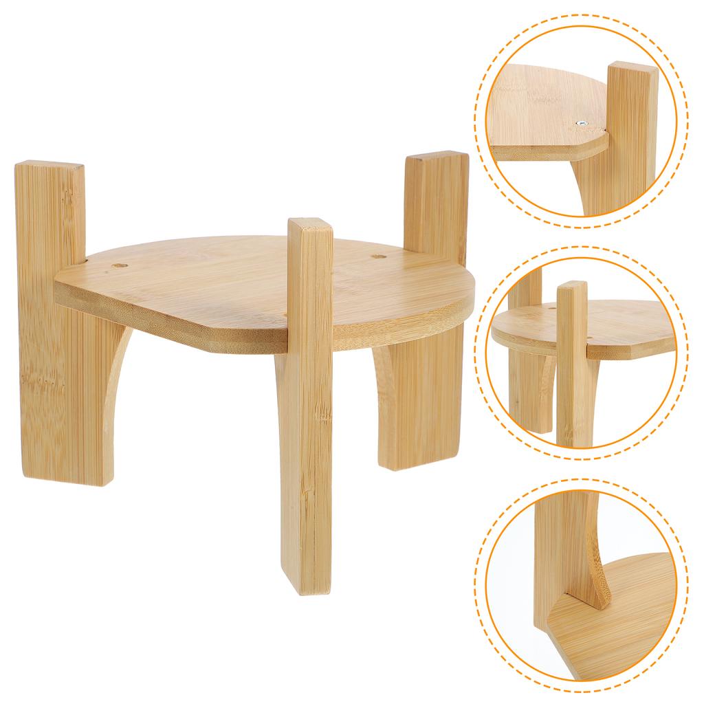 Bamboo Material Sturdy Beverage Dispenser Stand Water Drink Holder Rack Fish Tank Base Plant Stands Indoor Home Decor