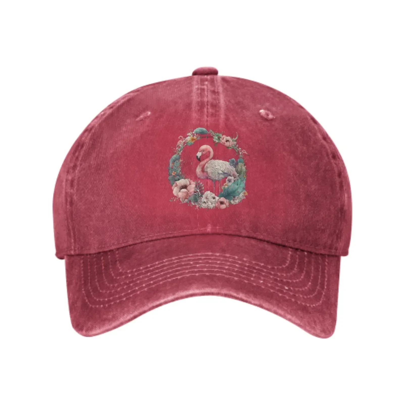 

Flamingo Floral Baseball Caps for Unisex WoUnisex Adjustable Fashion Casual Trucker Hats for Outdoor Fishing Activities One Size