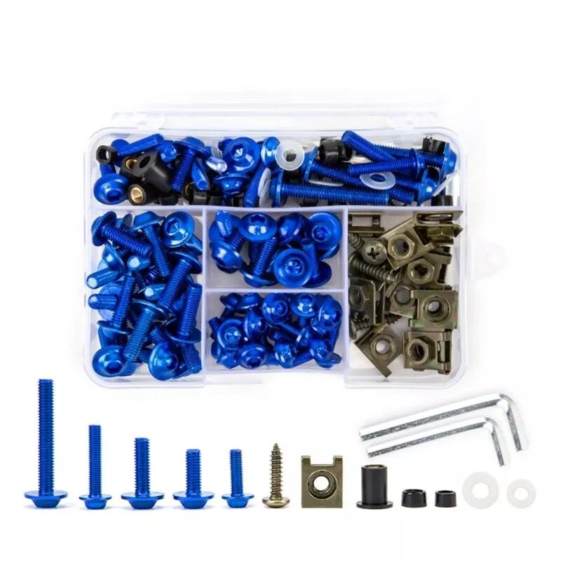 

177pcs/box Aluminum Windscreen Screws Colorful Fasteners Screws Set Motorcycle Fairing Bolt Kit Motorcycle Modified Parts синий