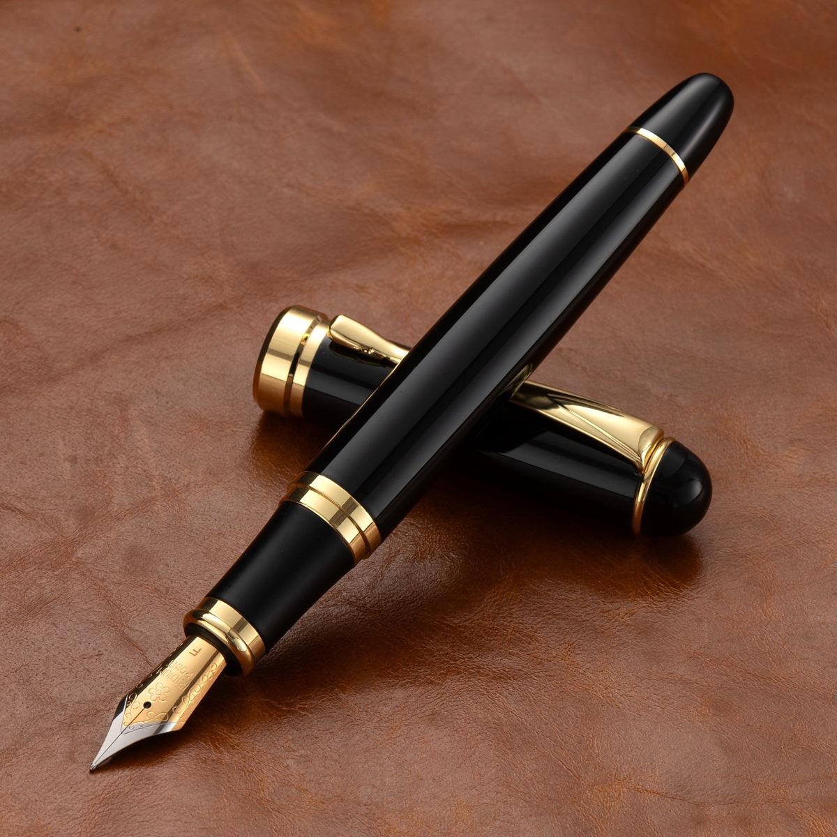 

Full Metal Heavy Feel 35 No. Two-color Bright Tip Fountain Pen Adult Calligraphy Practice Ink Sac Ink Fountain Pen large curved tip-1.0mm