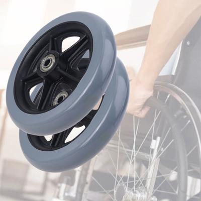 Rueda delantera universal de repuesto para silla de ruedas de 6/8 pulgadas, rueda sólida, accesorios para sillas de ruedas, resistente al desgaste