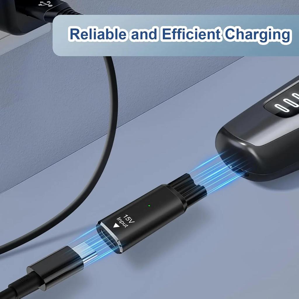 15V HQ8505 Type-C Shaver Adapter Charging Converter for Philips Norelco One Blade Pro QP6520 QP6530 QP6510 Beard Trimmer