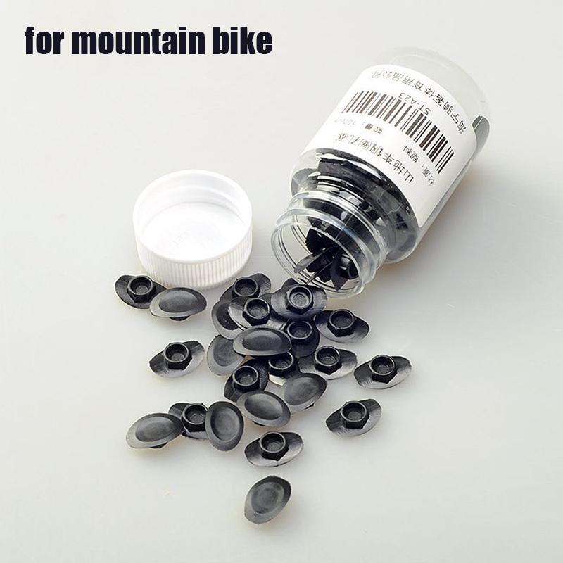 

100 шт./бутылка Заглушка для обода горного велосипеда, дорожного велосипеда, обода с пистонированным отверстием, заглушки для велосипедного колеса, прокладка для велосипедной шины, заглушки для отверстий стального кольца, аксессуары чёрный
