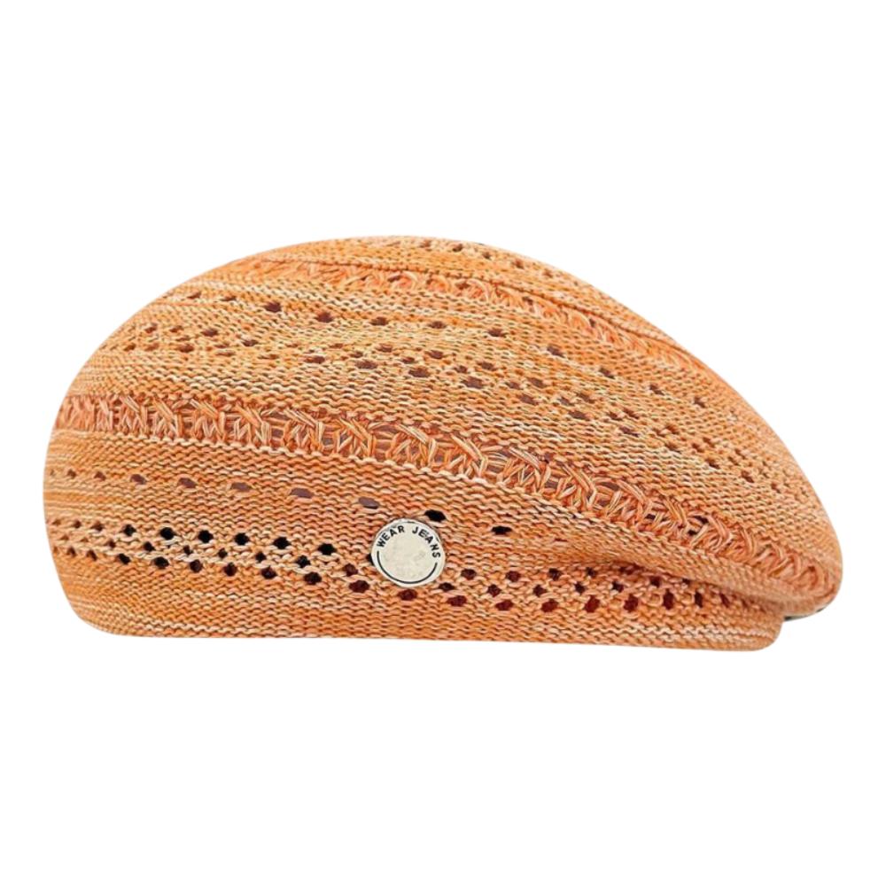 Japanese Style Hollowed Out Beret Hat Fresh Color Vintage Weave Painter Hat Thin Crochet Knitted Elegant Beach Cap Women Girls