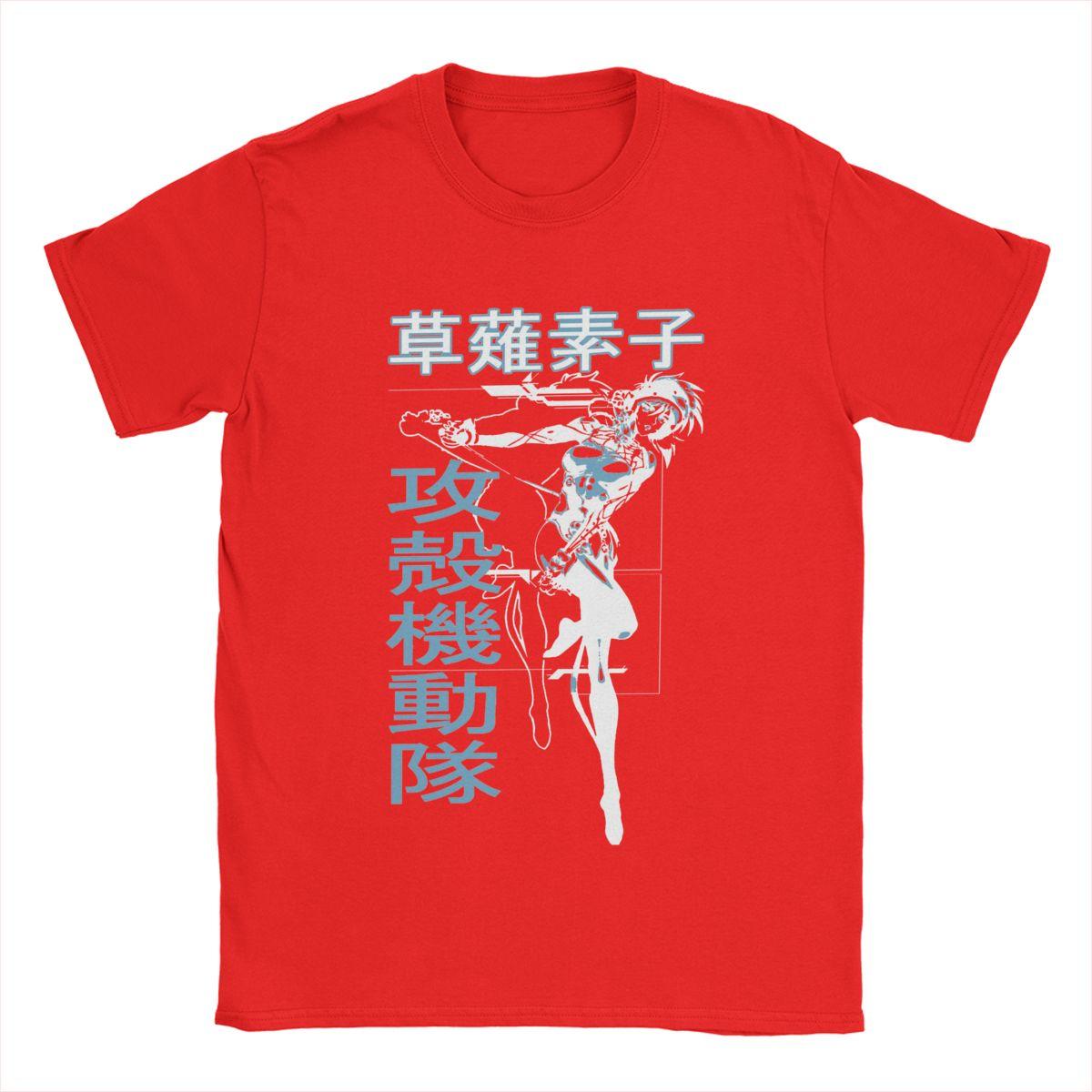 

Мужские футболки Motoko Kusanagi Ghost In The Shell Leisure Cotton Tee Shirt Anime T Shirts Crewneck Clothing Plus Size XXXXXL