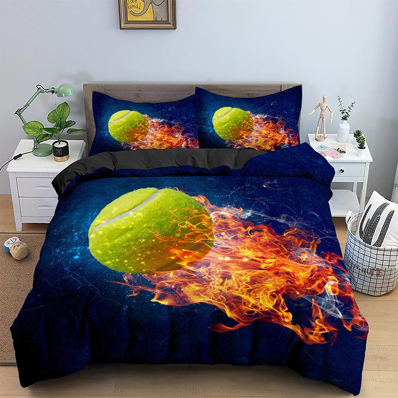 3D Football Printed Home Bedding Set Comfortable Quilt Cover and Pillowcase 2/3 Pieces EU/US/AU/UK Single Bed Double Bed Home Decoration