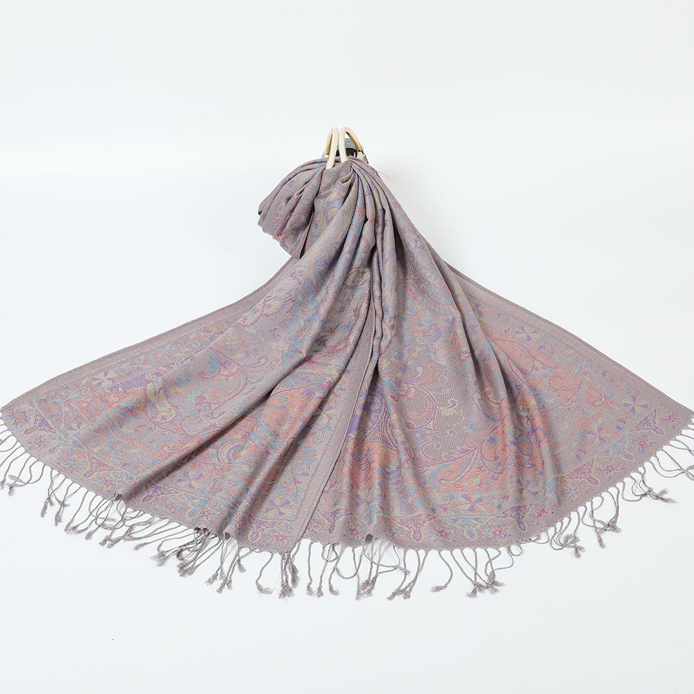 Scarf Jacquard Cashew Fringed Shawl New Spring and Autumn Cotton Women's Long Scarf Headscarf
