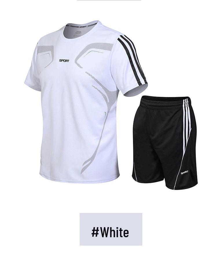 Men's Quick-Dry Sports Suit: Short Sleeve & Shorts for Gym, Running, Football - Spring/Summer Style