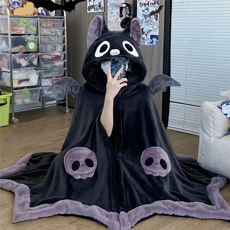 

Fresh Cute Halloween Wearable Blanket Hoodie For Halloween Cosplay Soft Hooded Bat Cape
