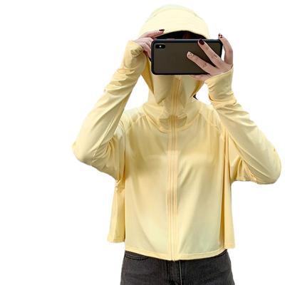 Dünnes und atmungsaktives Langarm-Sonnenschutzshirt mit kühlenden Oberteilen