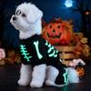 Festive Pet Dress Up Halloween Dog Jumpsuit, Glow-in-The-Dark Skeleton Onesie, Spooky Small Onesie Four-Legged Clothes for Dogs Trick-or-Treat Outfit