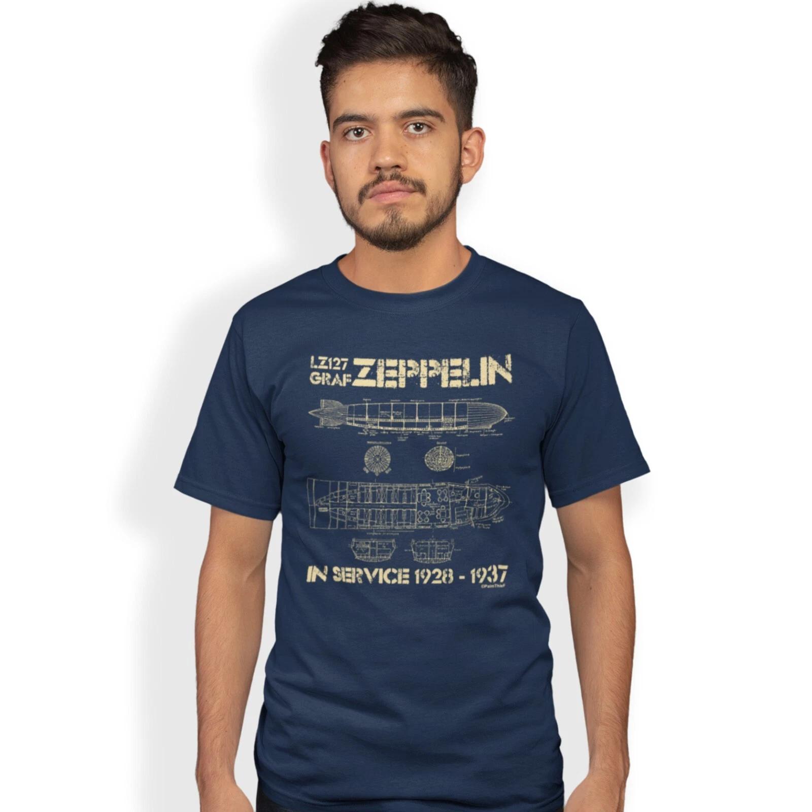 LZ127 Graf Zeppelin Blueprint T-Shirt Airship 1928-1937 Birthday Gift XL