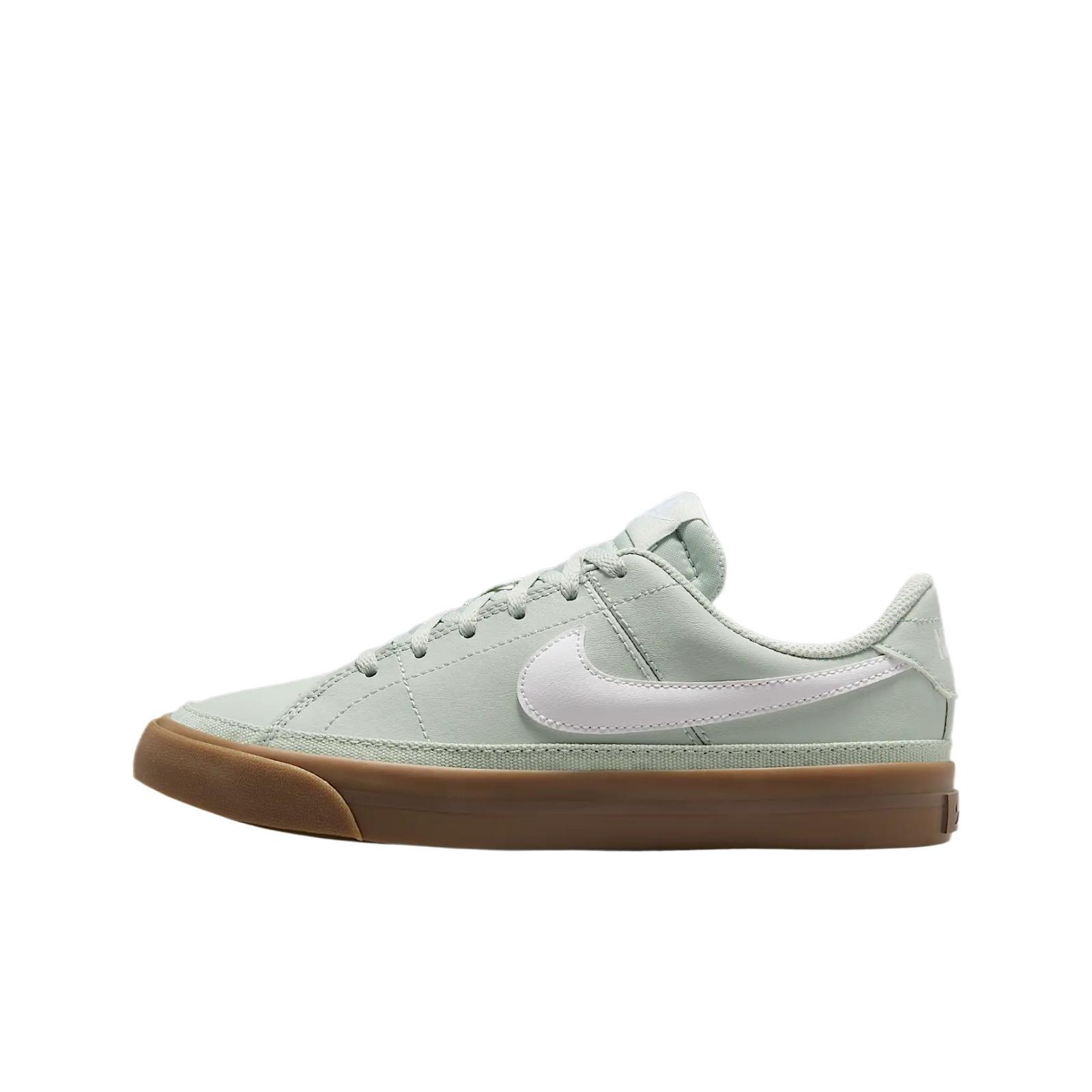 (GS) Nike Court Legacy Light Silver Gum Dark Brown White Kids DA5380-006 EU 39