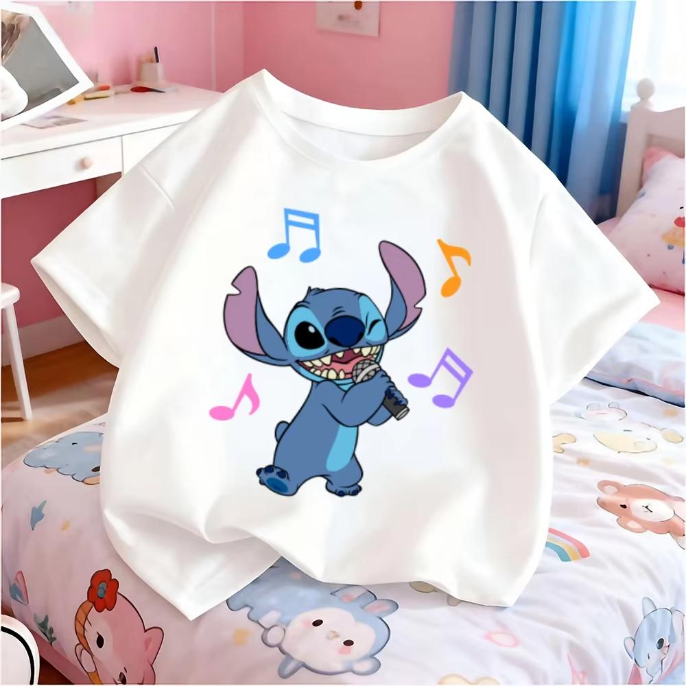 2026 New Stitch Breathable Boys Sports Cute T-shirt Couple Parent-child Clothing Summer Fashion Casual Children's T-shirt