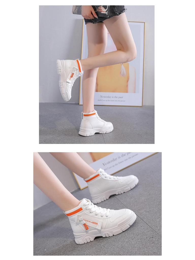 Women's High-Top White Sneakers - 2025 Korean Trend, All-Match, Autumn Style QR522