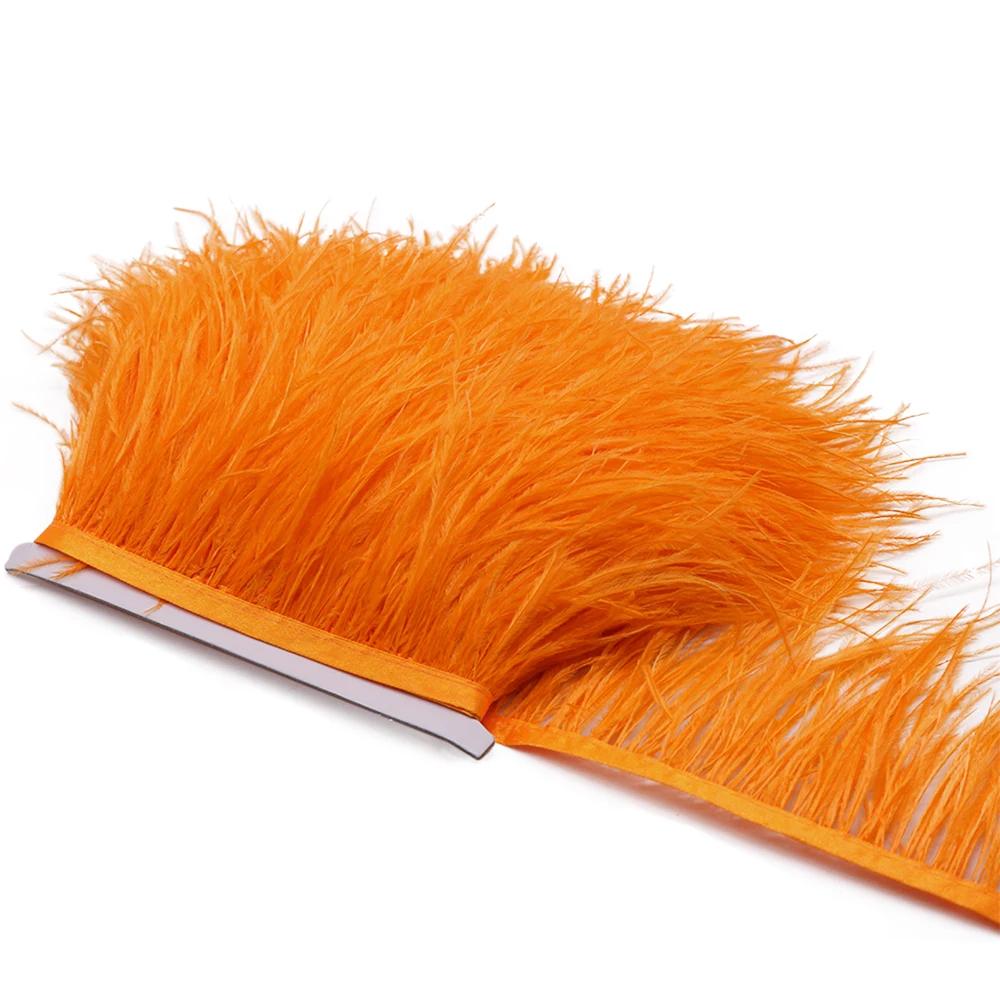 1Meter Natural Fluffy Ostrich Feathers Trim 8-10Cm Red Ostrich Plumes Craft Ribbon For Wedding Dress Sewing Clothing Decoration