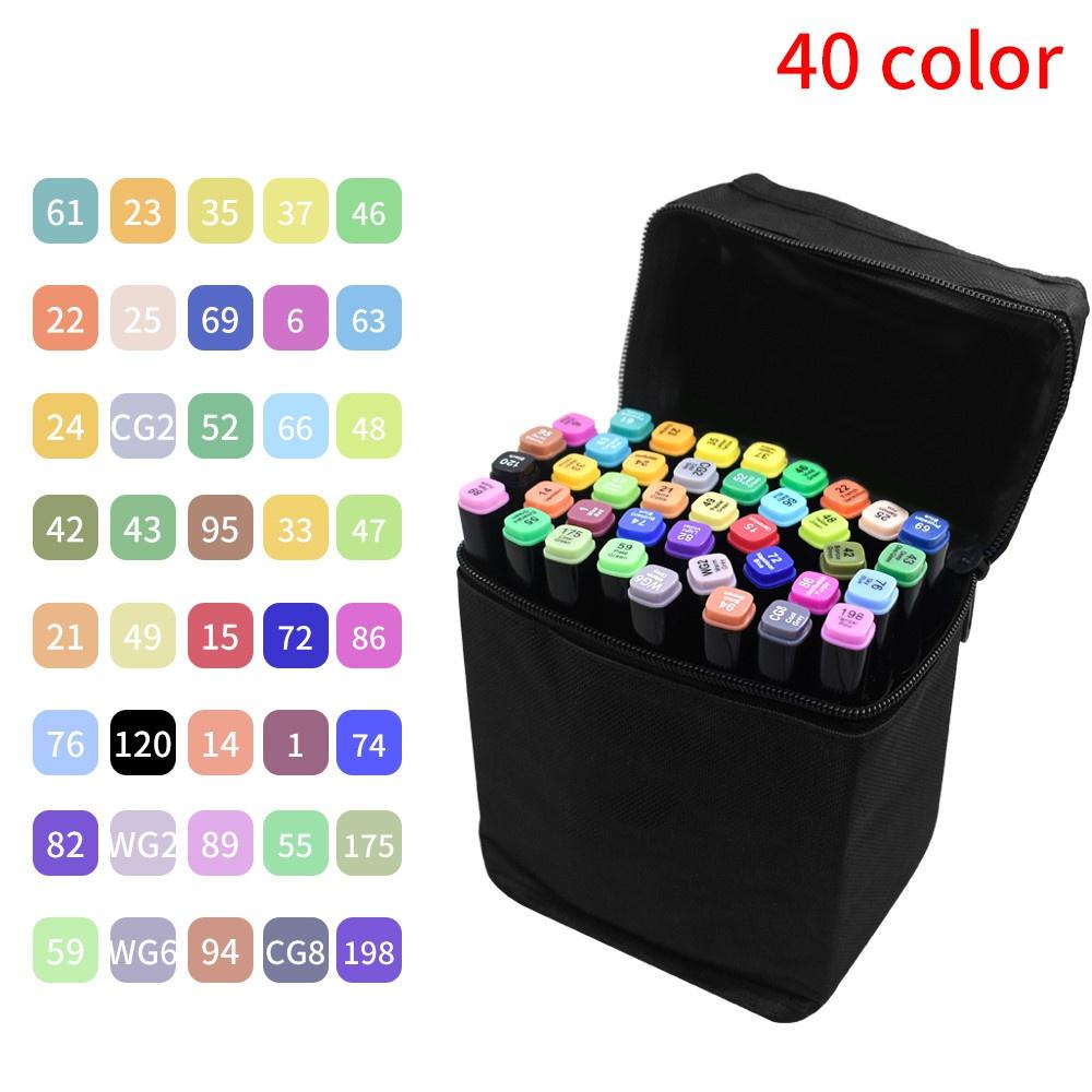 18/24/30/40 PCS Colored Art Sketching Markers Drawing Set Double-head Watercolor Paint Brush Pen Diary Supplies Stationery