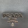 Used Beautiful condition  PRADA Saffiano long wallet, gray, bifold wallet, silver logo