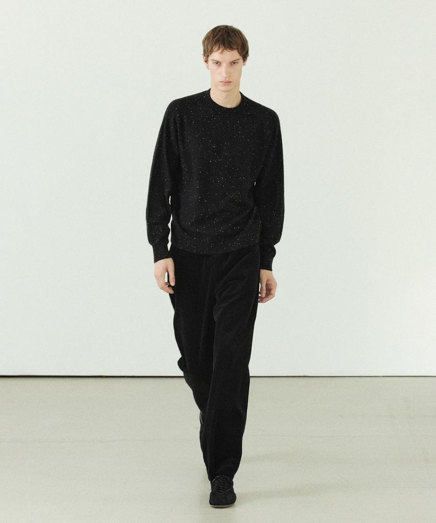 IL CORSO Merino Wool Neff Round Neck Knit Black