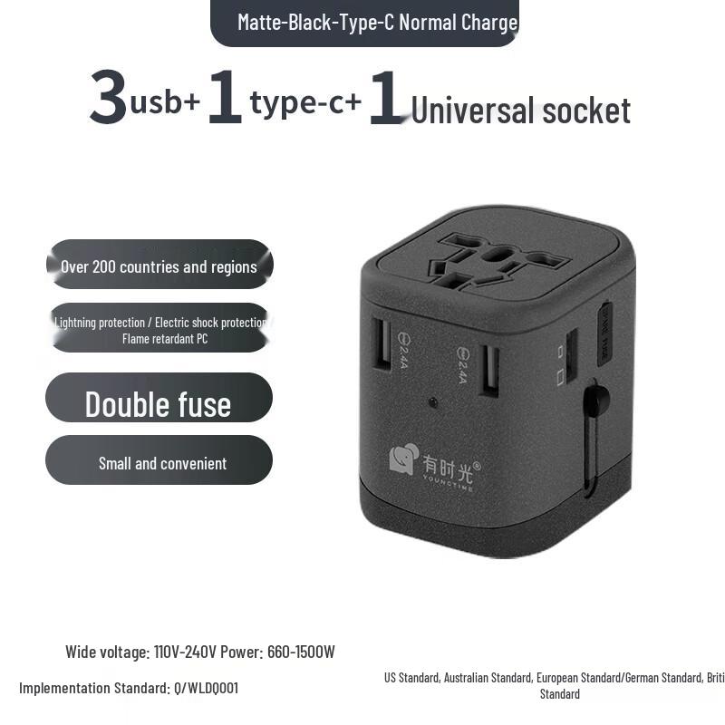 Magic Cube Universal Travel Adapter with USB Fast Charge