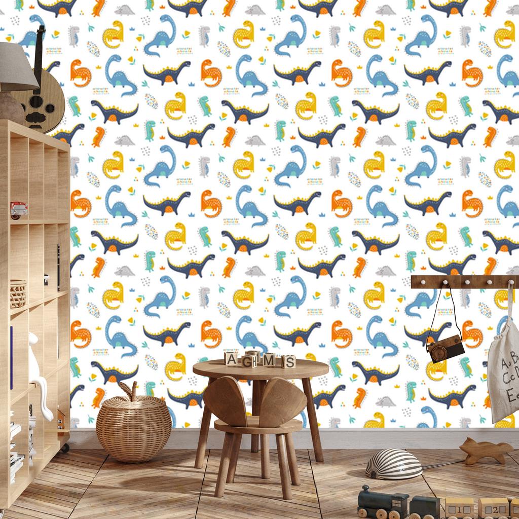 Dinosaurs Flowers Wallpaper for Living Room and Bedroom 50x1000