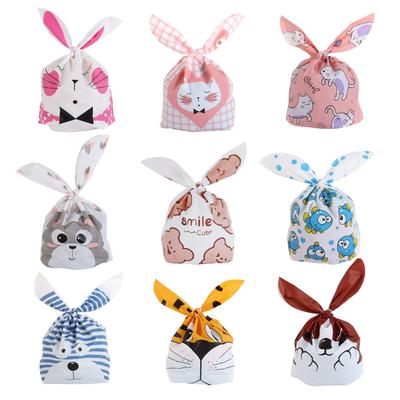 Kunststoff-Süßigkeitsbeutel Kekse Niedlicher Karton Kaninchenohrbeutel Kekse Snack Backverpackungszubehör Kindergeschenke Großhandel