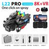 2025 New L22 PRO Drone 8K HD Professional Triple Camera Brushless Obstacle Avoidance Optical Flow Foldable RC Dron Toys Gifts