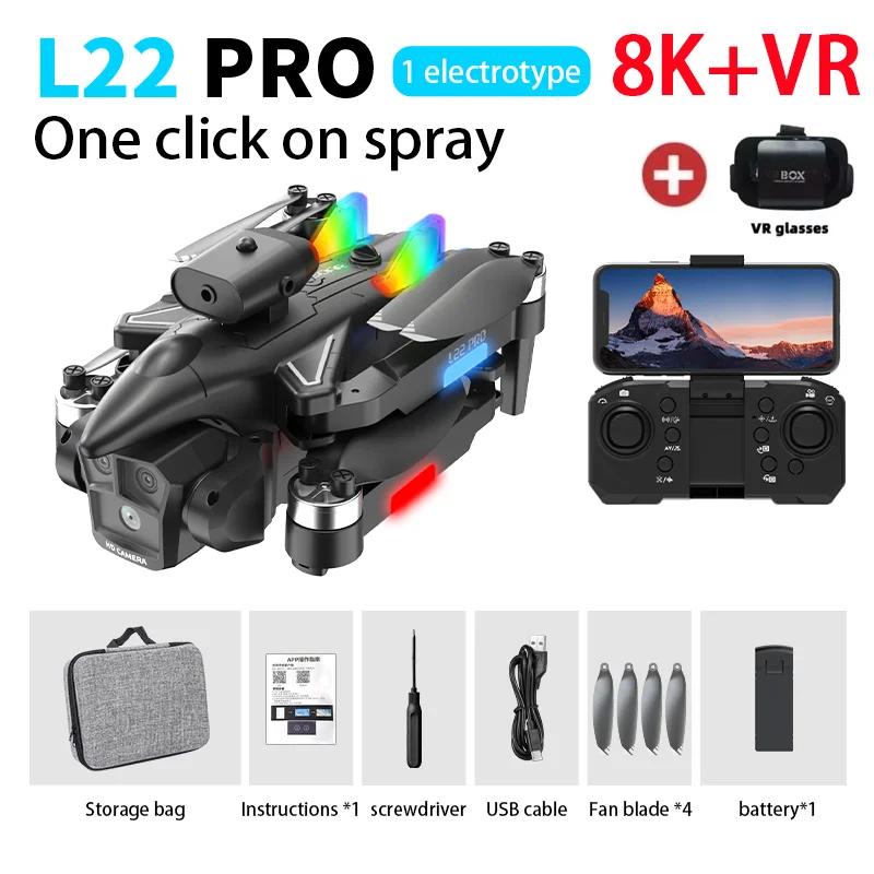 2025 New L22 PRO Drone 8K HD Professional Triple Camera Brushless Obstacle Avoidance Optical Flow Foldable RC Dron Toys Gifts