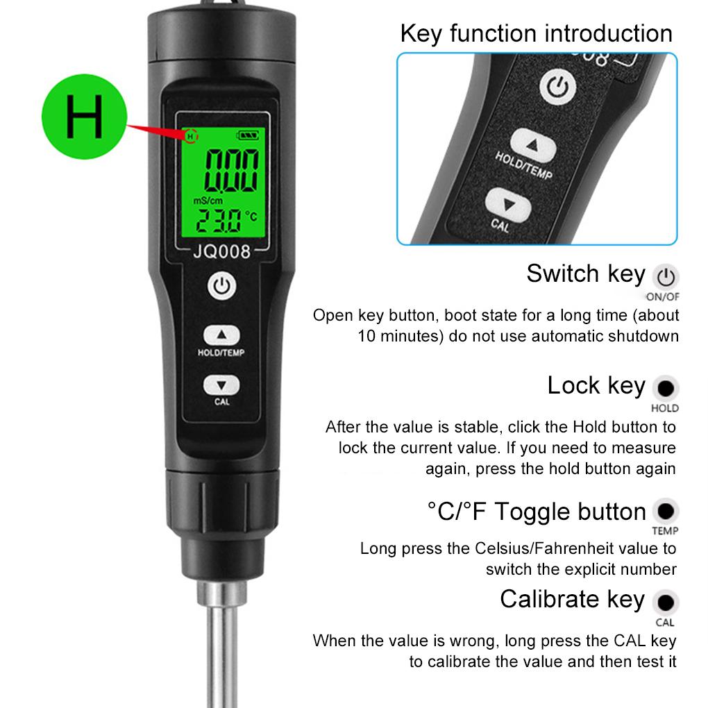 Digital Soil Ph Meter Tester EC Meter PH TDS CF Sunlight Moisture Humidity Garden Temp Soil Moisture Analyzer Sensor Gauge