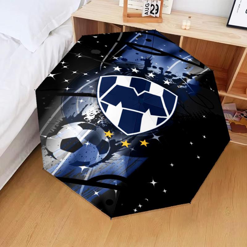 1PC C.F.Monterrey Football Crest Art Printed Umbrella Folding umbrella, automatic umbrella 8-Frame for Travel, camping Fan gifts Christmas Gifts