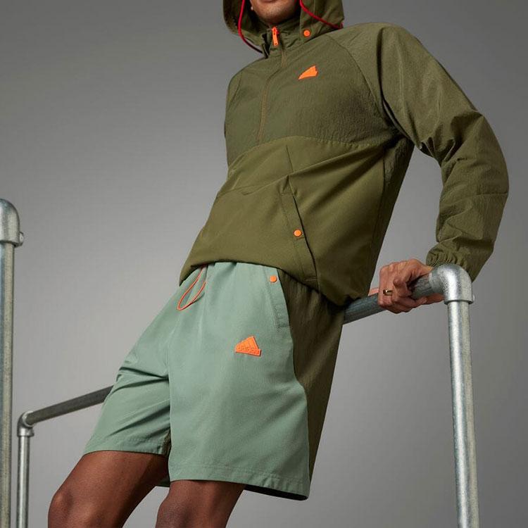 Adidas Solid Color Drawstring Straight Fit Shorts Men Shorts Olive-Green IP3731