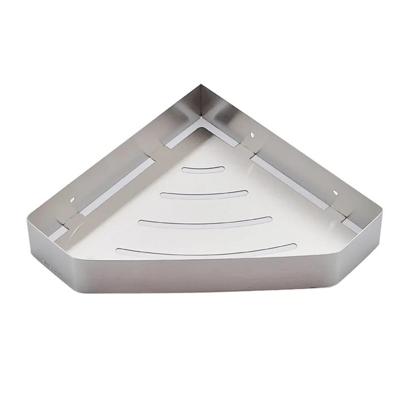 Bathroom Shelves Hardware Rack Kitchen Storage Rack 304 Stainless Steel Wall Mounted Corner Triangle Shower Holder Accessories