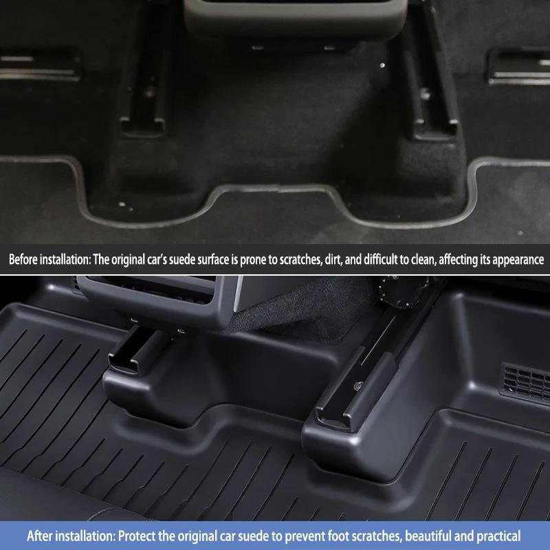 For Tesla ModelY Juniper 2025+ TPE Under Seat Corner Guard Seat Slide Rails Protector Cover Anti-Kick Decor Flocking Accessories