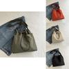 Stylish Street Trend Canvas Bucket Bag For Women 2024 Fashionable Large Capacity