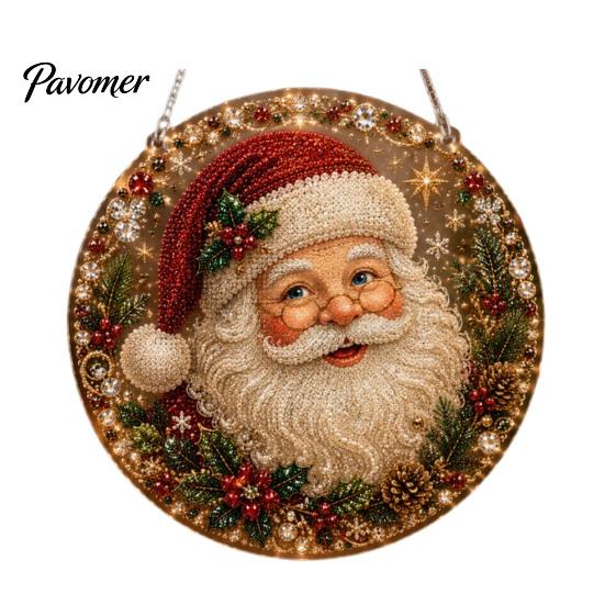 Living Room Holiday Decor Christmas Faux Pearl Art Hanging Ornament Kit, Acrylic Glowing Gift Ideas for Tree Window, DIY Festive Pendant Home Party