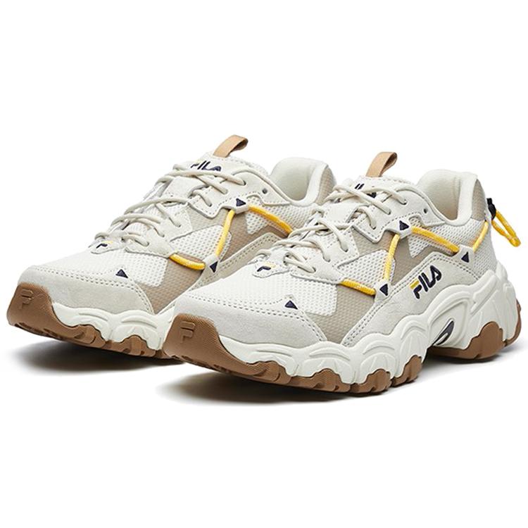 New FILA Fluid Breathable Low top Casual Shoes Women's Gray White Yellow F12W034129FTS